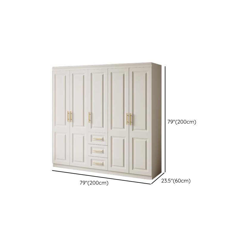 White Minimalist Laminate Wardrobe Closet with Soft Close Drawer, Soft Close Door, Interior Shelves, and Clothing Rod - image 10