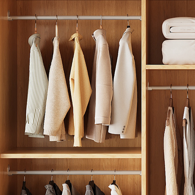 White Minimalist Manufactured Wood Independent Wardrobe Closet with Soft Close Door, Interior Shelves, and Clothing Rod - image 3