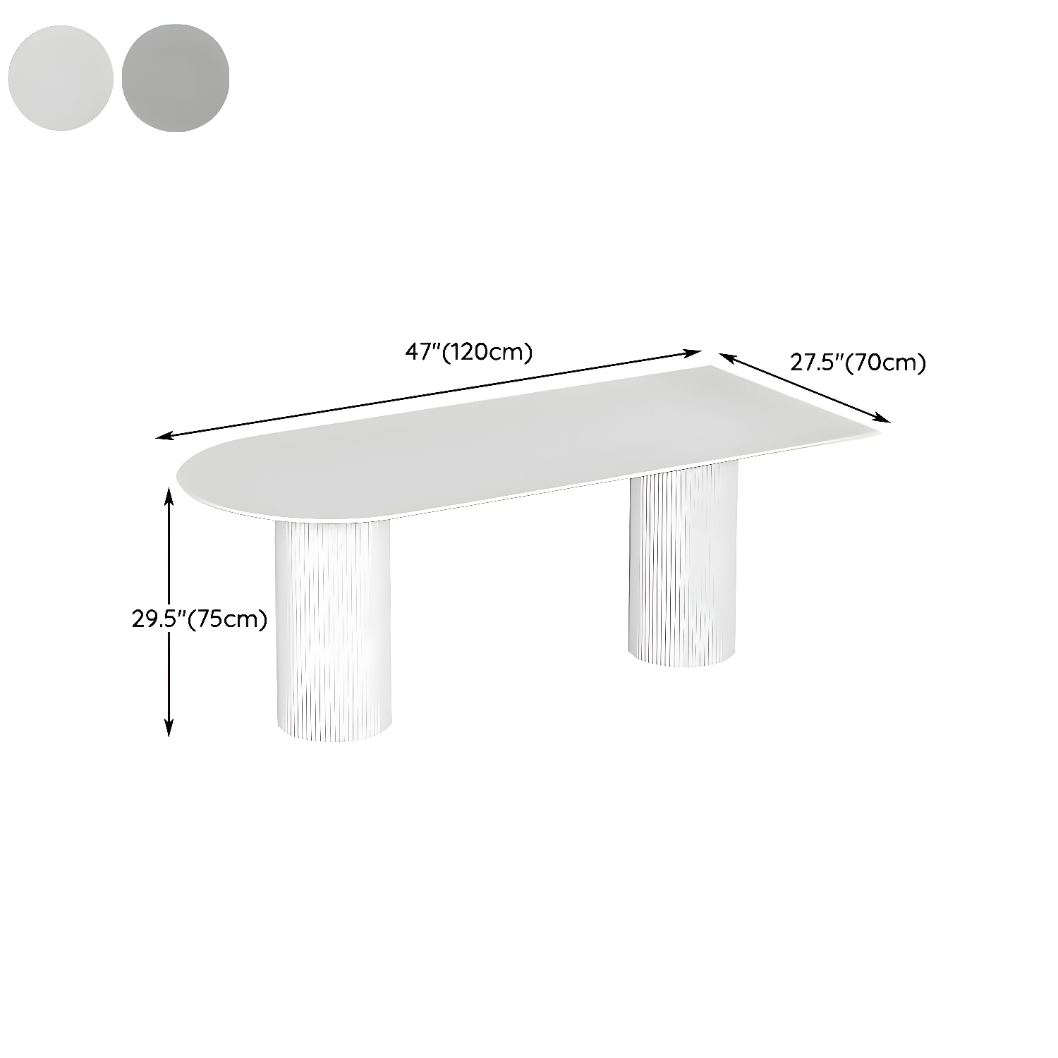 Stylish White Stone Kitchen & Dining Table with Adjoining Pedestal Base - image 19