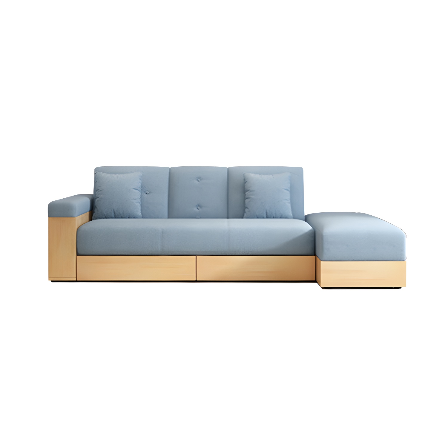 Contemporary Fabric Convertible Sofa Bed 29.53"High Pillow Top Arm Sofa Bed with Storage - image 8