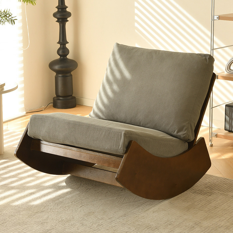 Dove Grey/Amber Color Modish Rocking Seat Upholstered and Scratch-proof Stationary with Spindle Back and Rear - image 3