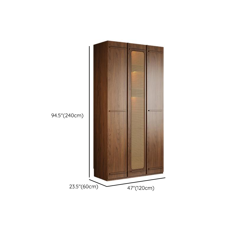 Modern Natural Wood Standalone Almirah with Soft Close Drawer and Door, Interior Shelves, and Hanging Rod - image 33