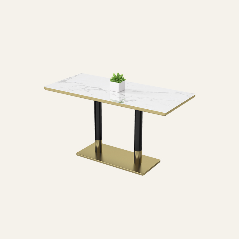 Minimalist/Luxurious Dining Table with Slate Stone Top, Fixed Table, Seats 4/2