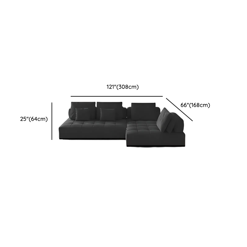 L-Shape Dark Upholstery Corner Sectional, Seats 5 with Button-tufted Design - image 6