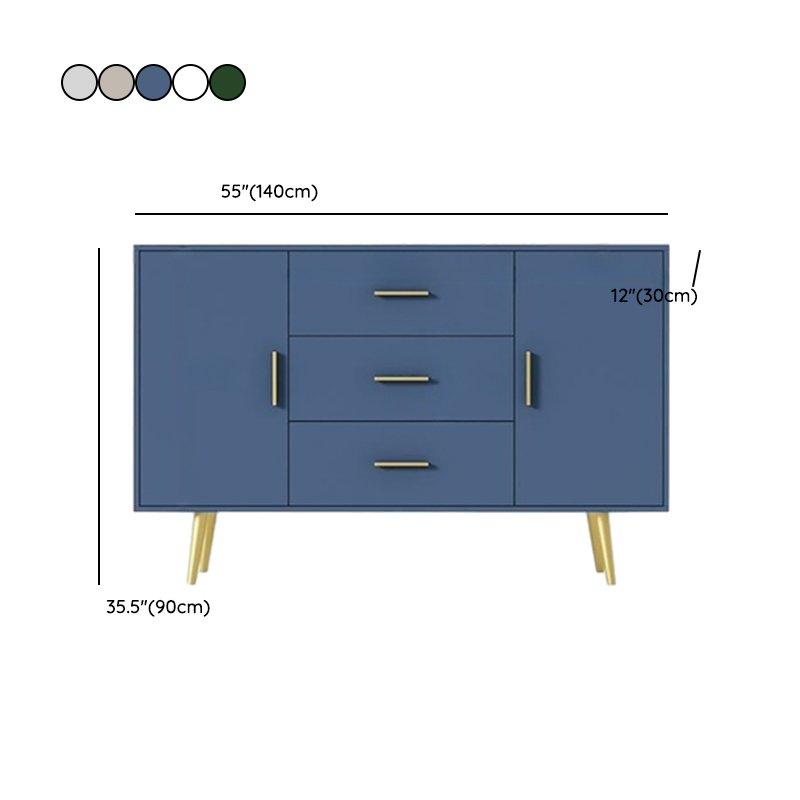 Floor Freestanding Buffet Table with Kitchen Appliance Storage for Living Room in a Glam Style - image 16