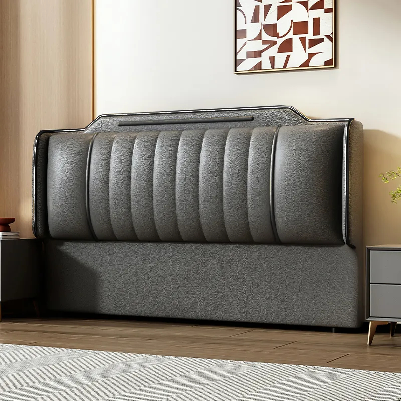 Simplistic Style Panel Headboard in Natural Wood with No Distressing, Rectangular Shape for Queen/Full/Twin XL Bed, Featuring Sponge Upholstery and Standard Height