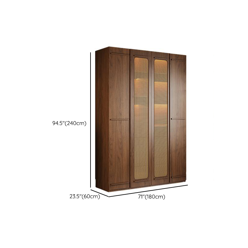 Modern Natural Wood Standalone Almirah with Soft Close Drawer and Door, Interior Shelves, and Hanging Rod - image 36