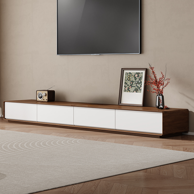Art Deco Lumber Rectangle TV Stand with 4 Drawers - image 5