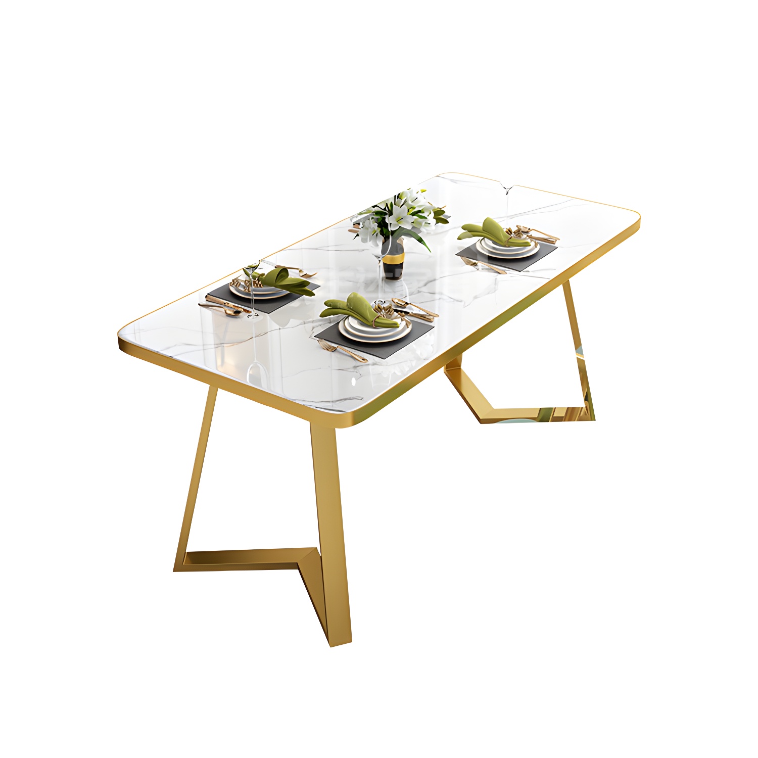 Nordic Traditional Height Sintered Stone Dining Table Rectangle Dining Room Set For Home - image 13