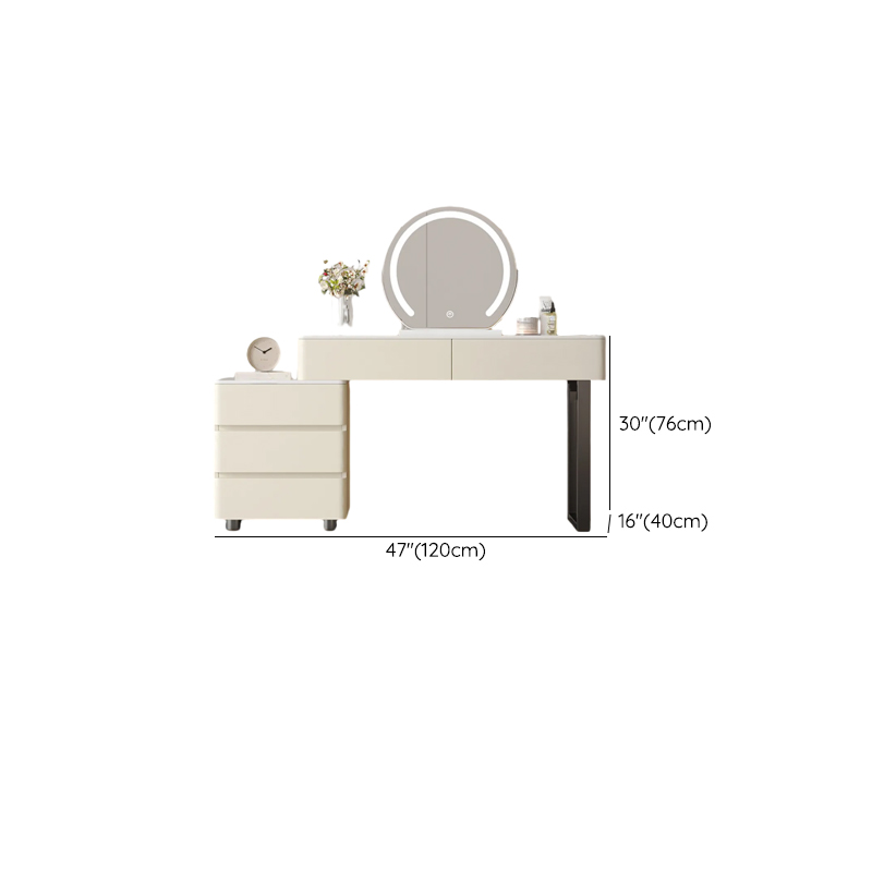 Glamorous Flooring Push-Pull 2-in-1 Stone Top Makeup Vanity for Sleeping Room with Tabletop Storage - image 15