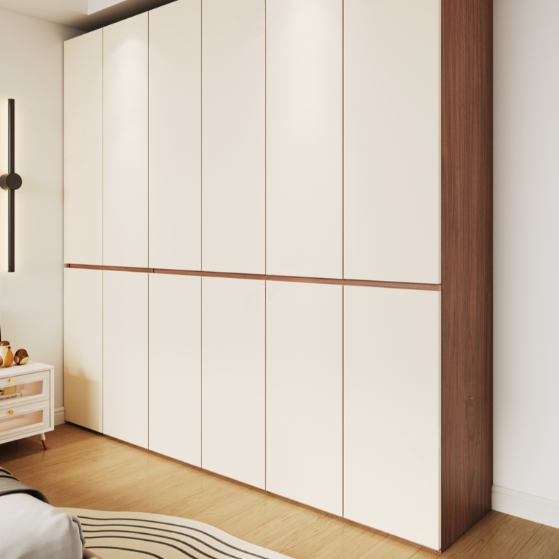 Acorn Minimalist Wooden Wardrobe Closet with Soft Close Door, Interior Shelves, and Clothing Rod