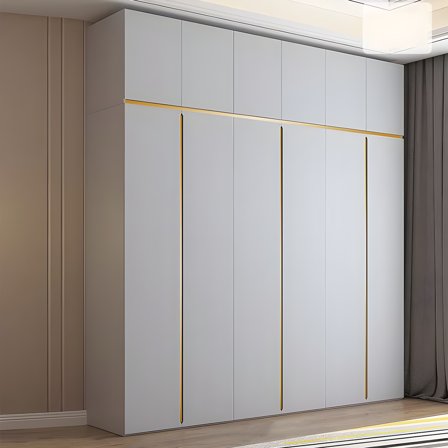 Contemporary Wooden Wardrobe Armoire with Shelves and Garment Rod - image 3