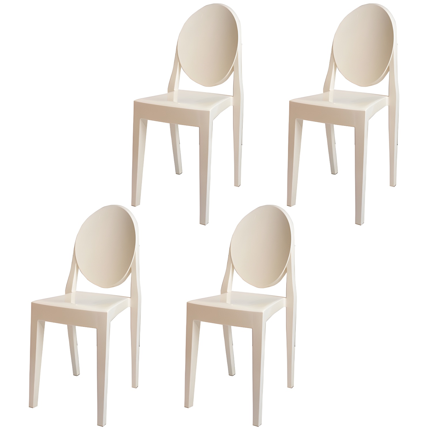 Scandinavian Winehouse Plastic Side Chair Transparent Open Dining Chair (Set of 4) - image 5