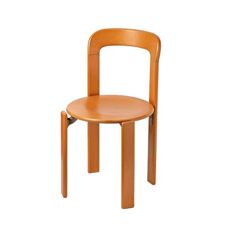 Scandinavian Natural Wood Armless Kitchen Chair 15.3inch Wide Non-Swivel 1 Piece