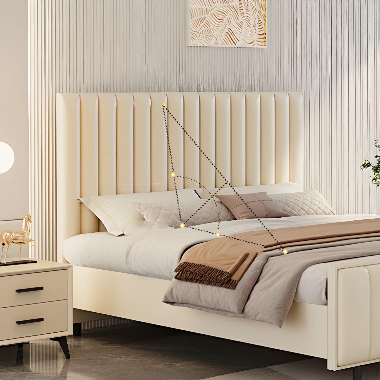 Pine Solid Wood Bed Headboard Freestanding Modern Leather Panel - image 15