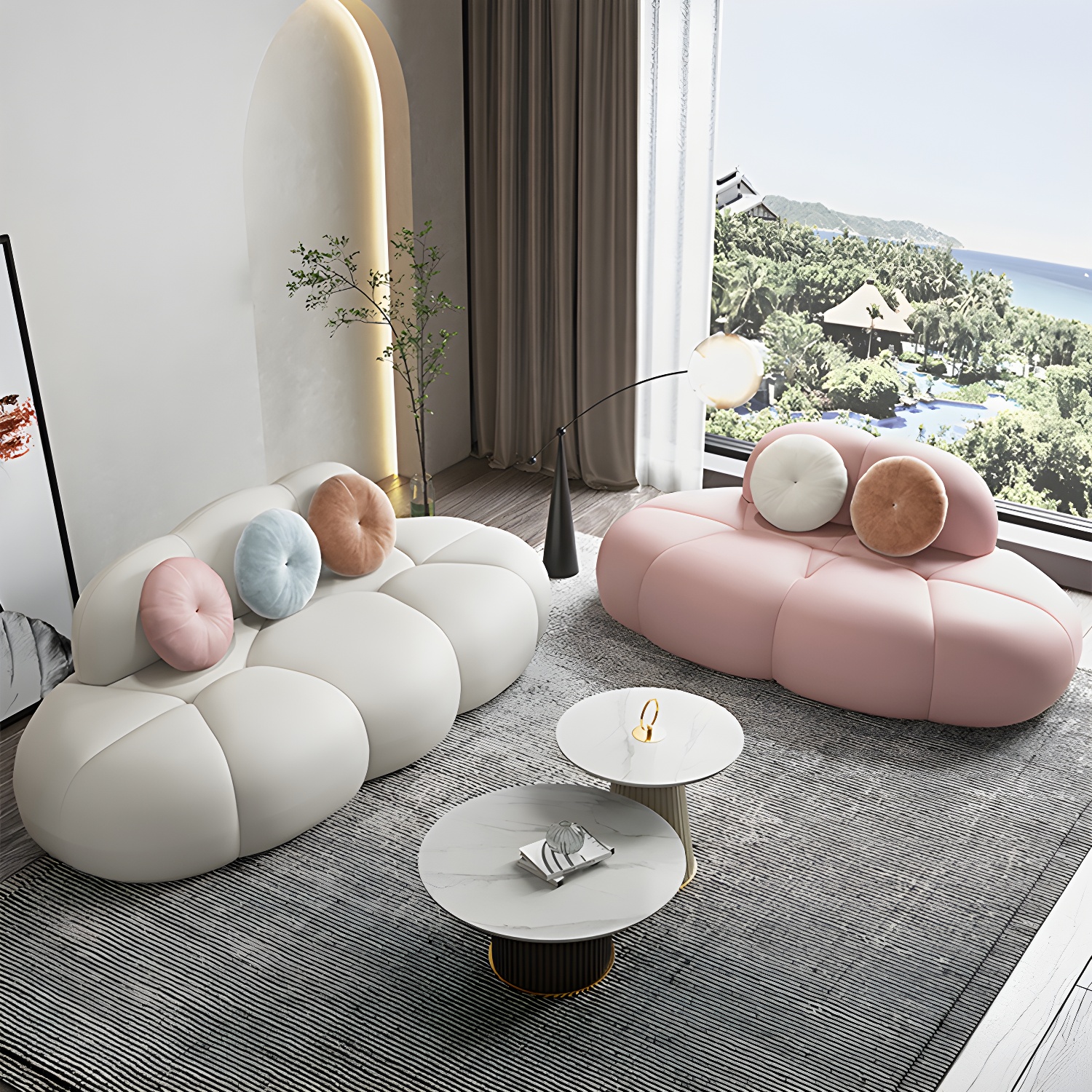Contemporary Stationary Living Room Armless Standard Cushions Sofa - image 19