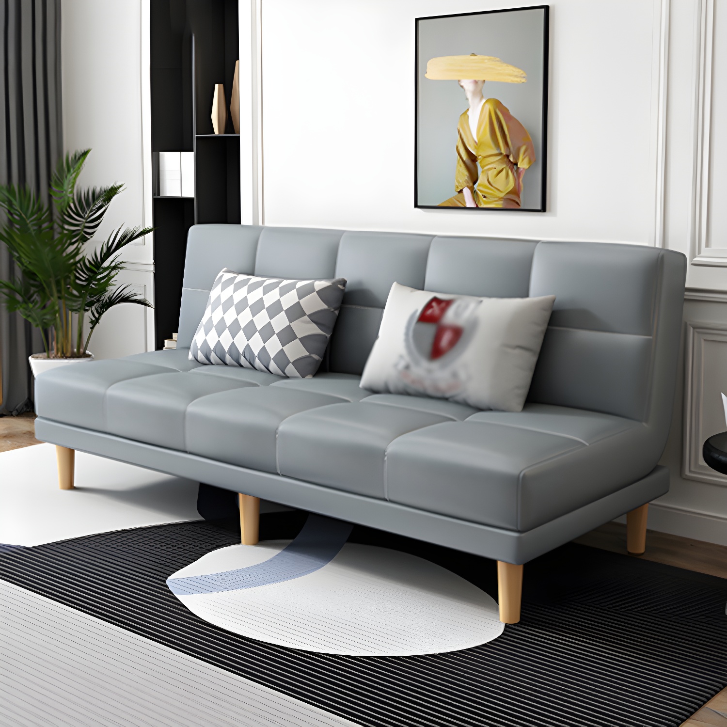 Modern Armless Settee 27.55" W Convertible Sleeper Sofa for Living Room - image 6