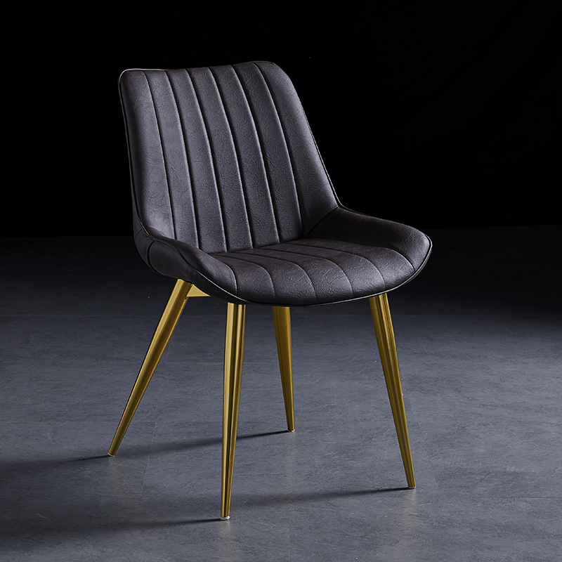 Outlined Faux Leather Upholstered Reliable Side Chair with Metal 4 Legs for Restaurant - image 19