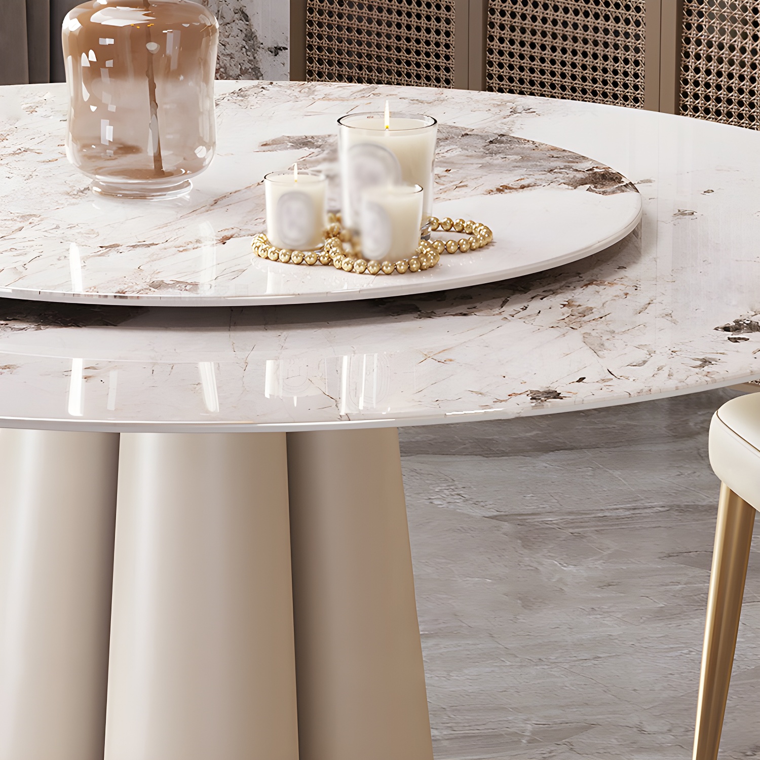 Glam 1/3/4/5/7 Pieces Dining Sets Round Dining Room Table Set - image 7