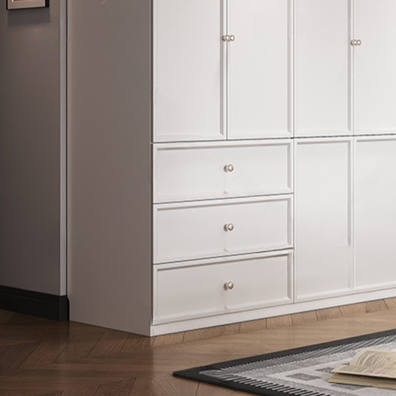 White Minimalist Wooden Wardrobe Closet with 3-Drawer/6-Drawer, Soft Close Door, Interior Shelves, and Clothing Rod - image 5