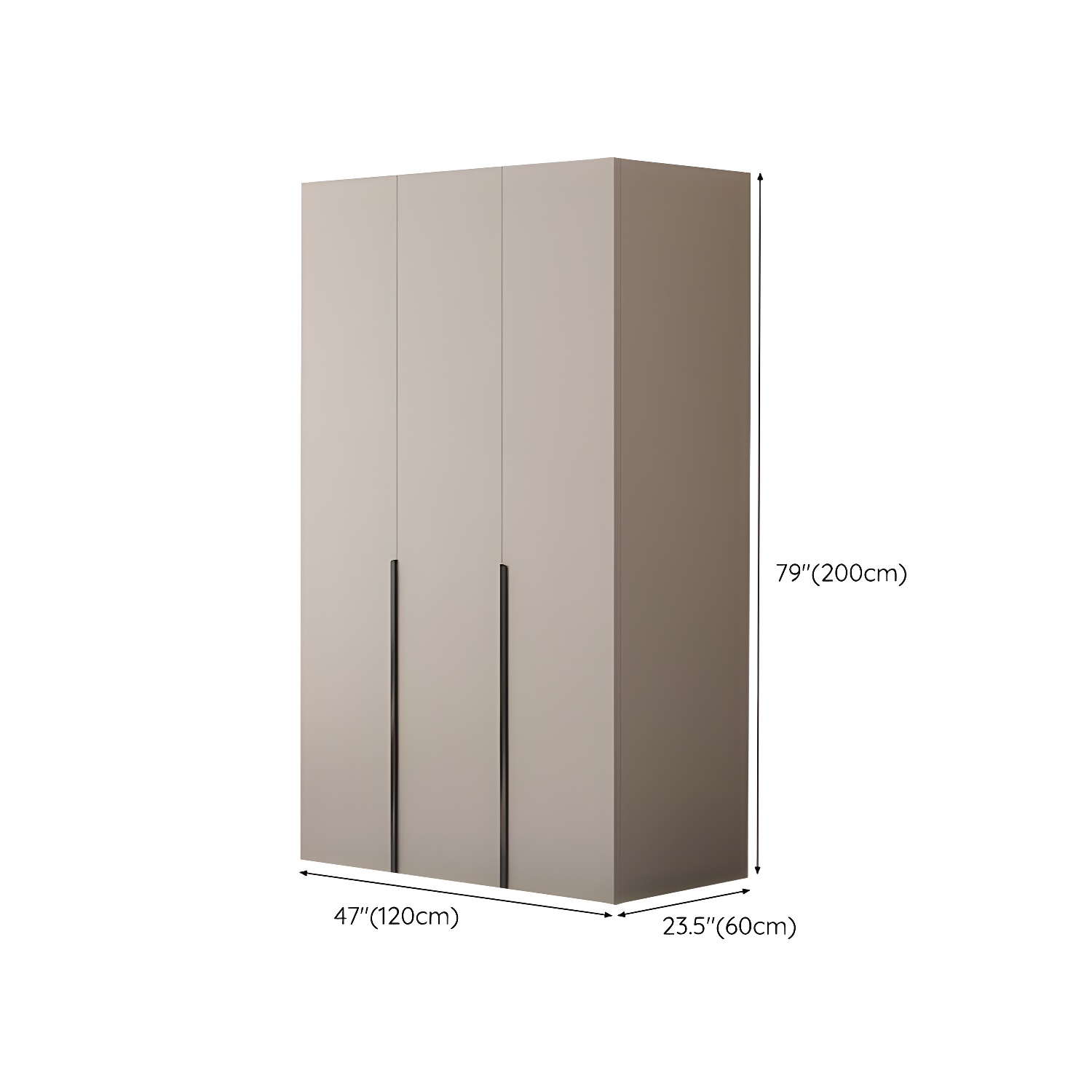 Modern Grey Wardrobe Armoire with Clothing Rod & Adjustable Shelves - image 7