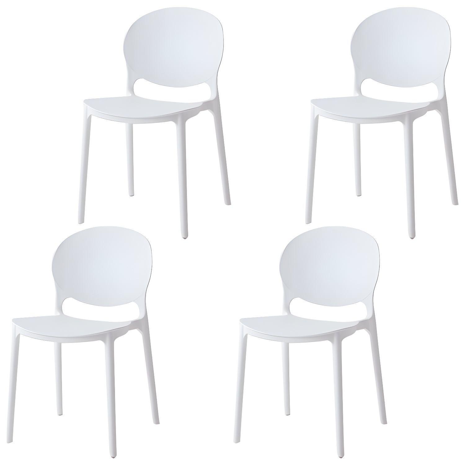 Modern Style Stackable Plastic Chair Open Back Dining Side Chair (Set of 4) - image 10