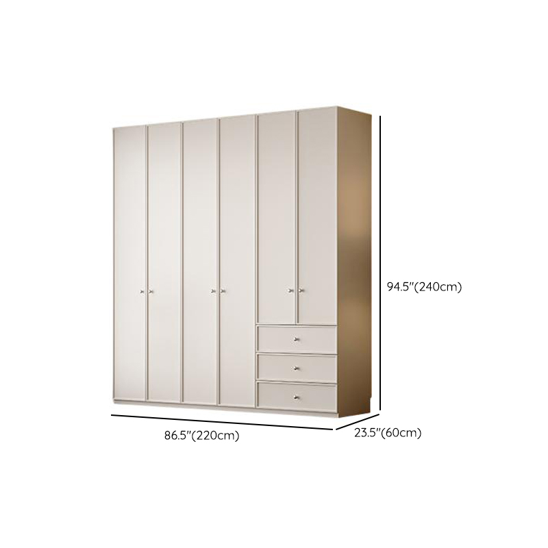 Chalk Modern Wooden Standalone Almirah with 3-Drawer/6-Drawer, Interior Shelves, and Hanging Rod - image 22