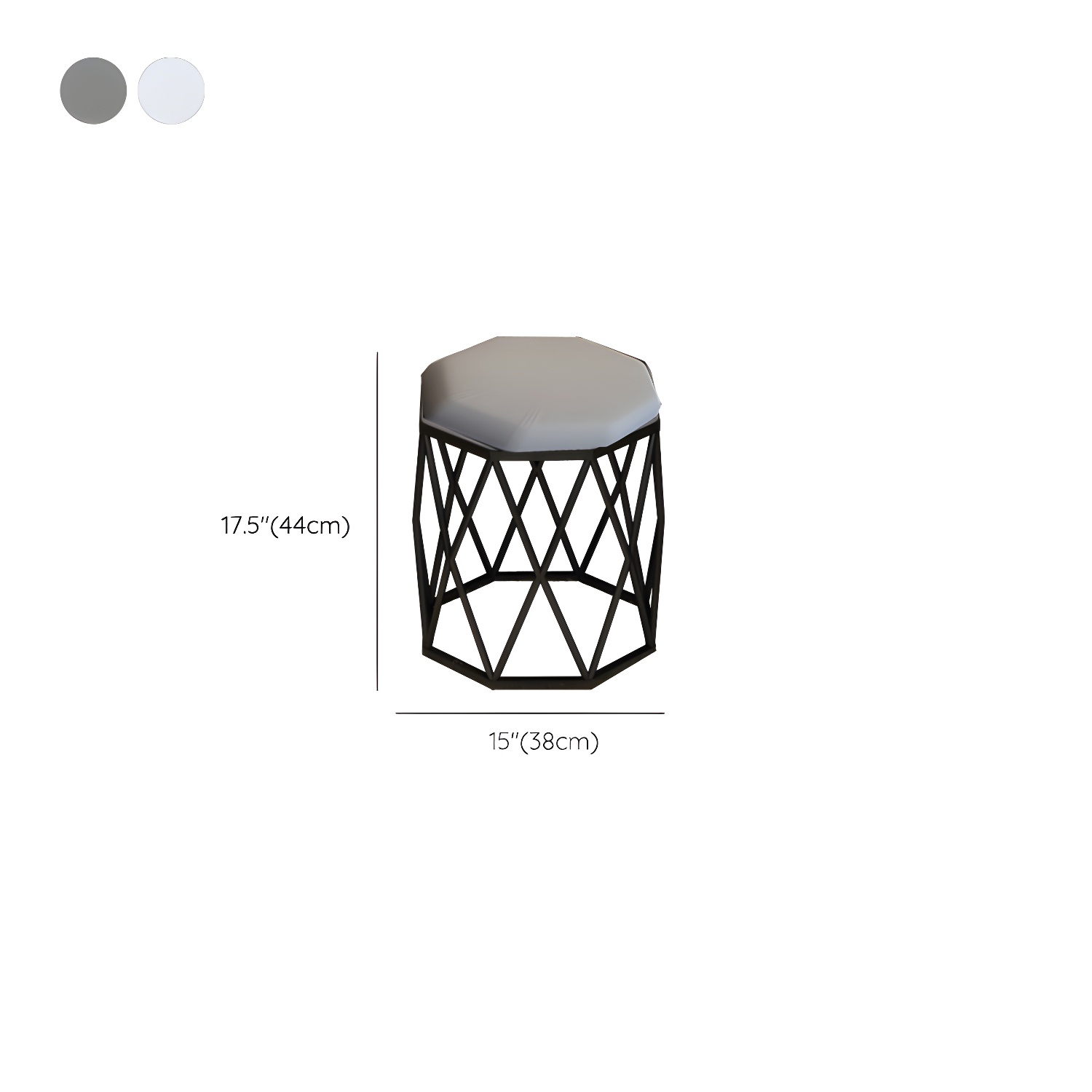 Lighted Mirror Wood Makeup Dressing Table Stool Set in Black/ White - image 18