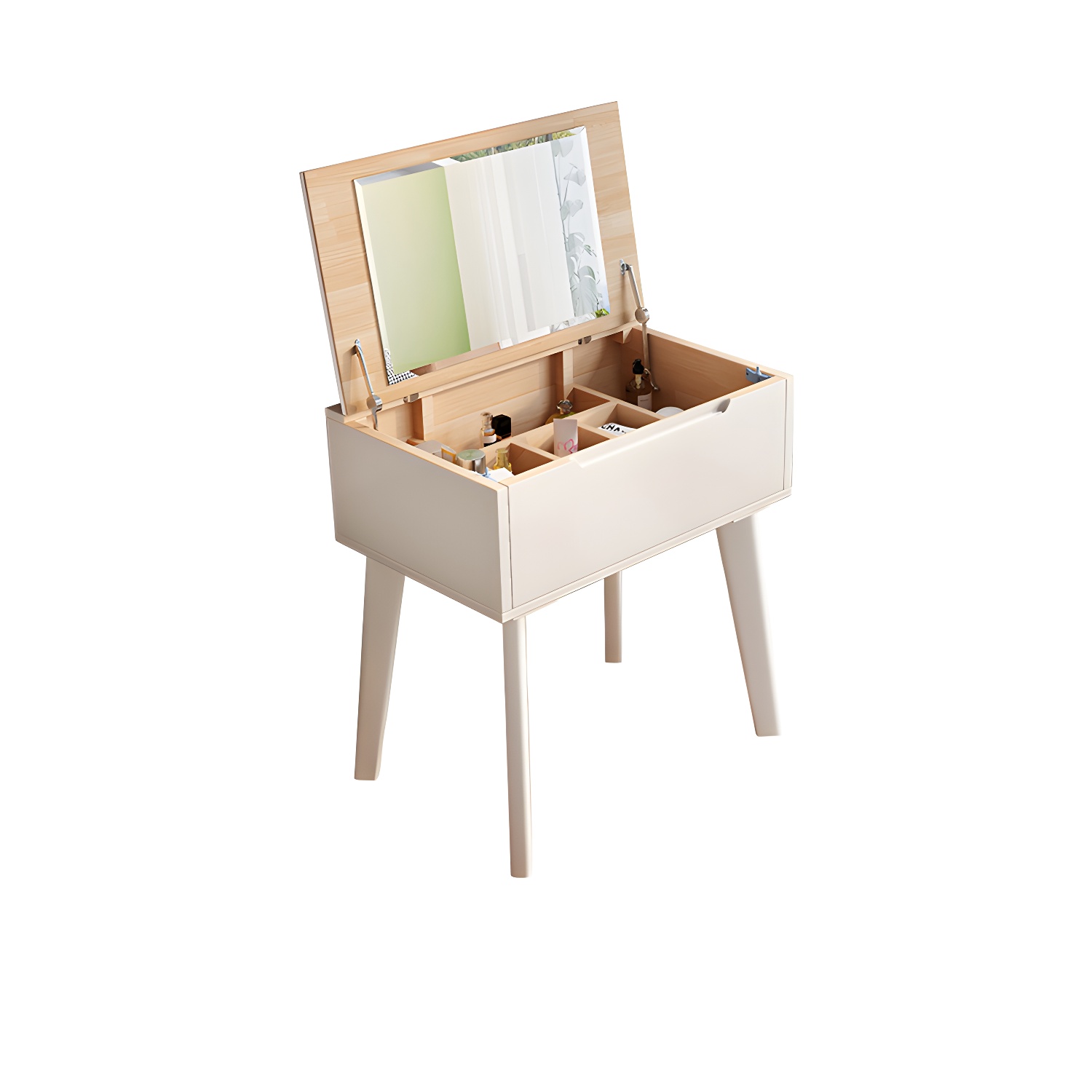 Solid Wood Vanity Dressing Table Scandinavian Flip-Top Vanity Desk - image 3