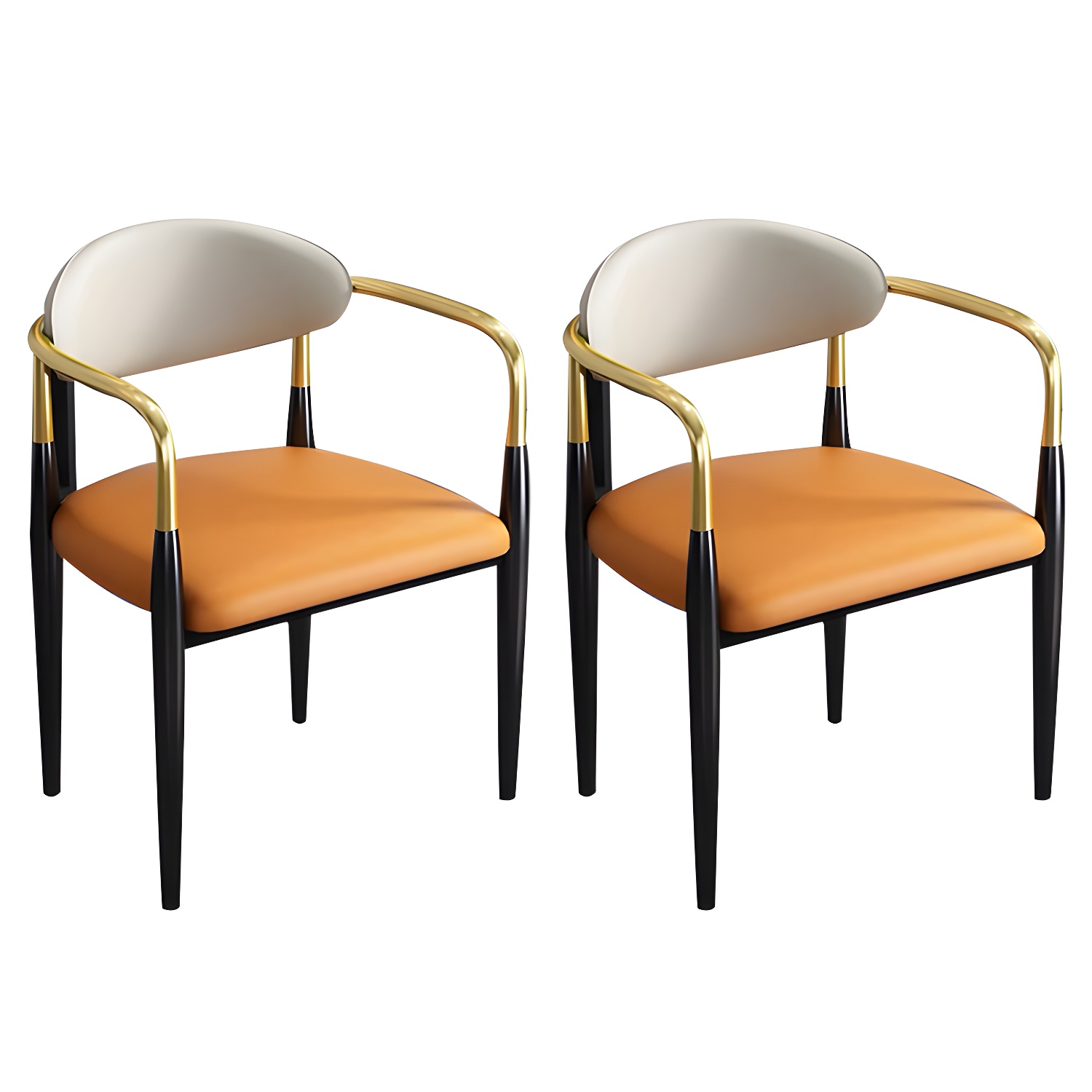 Contemporary Metal Dining Chair Black Legs Dining Room Arm Chair - image 6