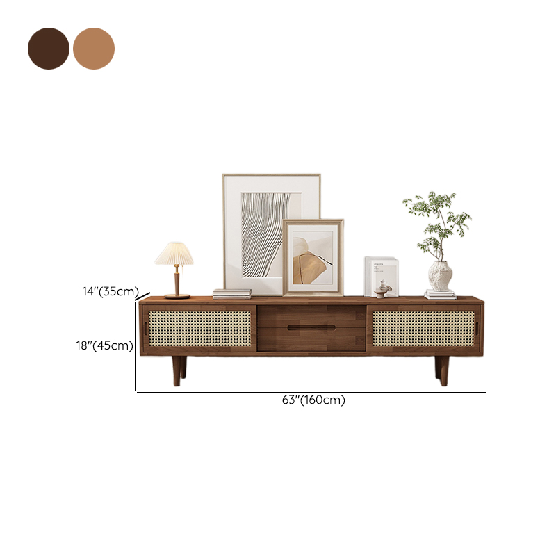 Simplistic Oak Wood TV Stand with 2 Drawers and 2 Cabinets - image 18