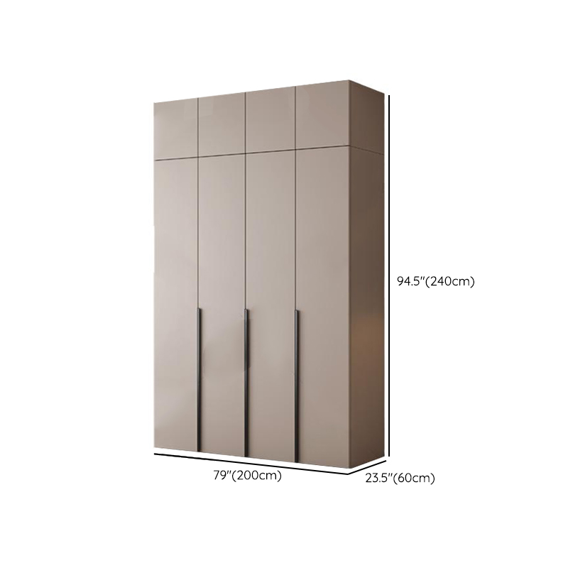 Tan Minimalist Manufactured Wood Wardrobe Closet with Interior Shelves and Clothing Rod - image 11
