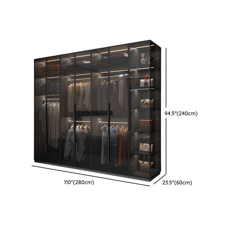 Midnight Black Unattached Lumber Armoire Cabinet with Soft Close Door, Interior Shelves, Clothing Rod and Soft Close Drawer - image 27
