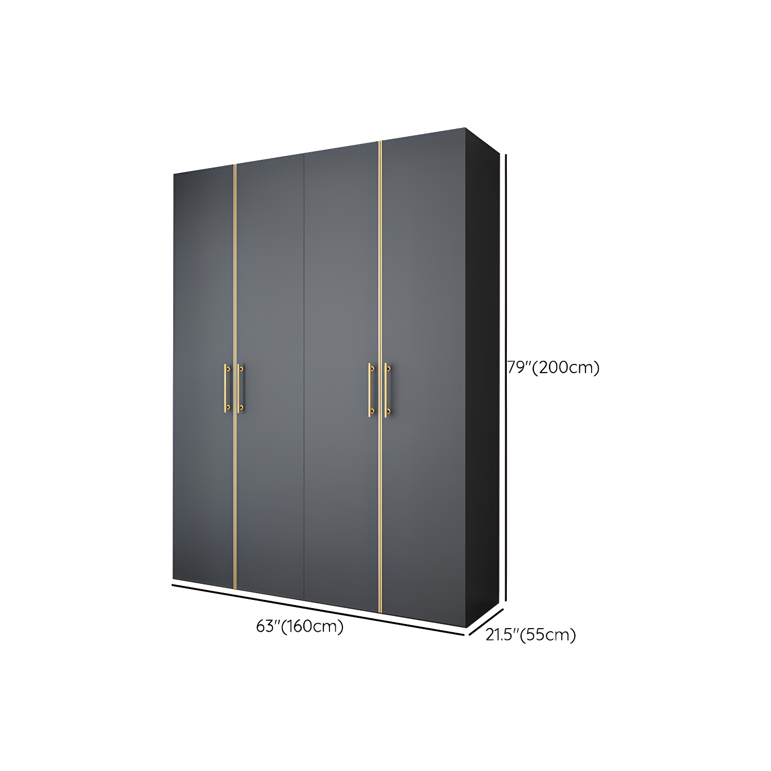 Modern Wardrobe Closet Grey Engineered Wood Wardrobe Cabinet - image 11