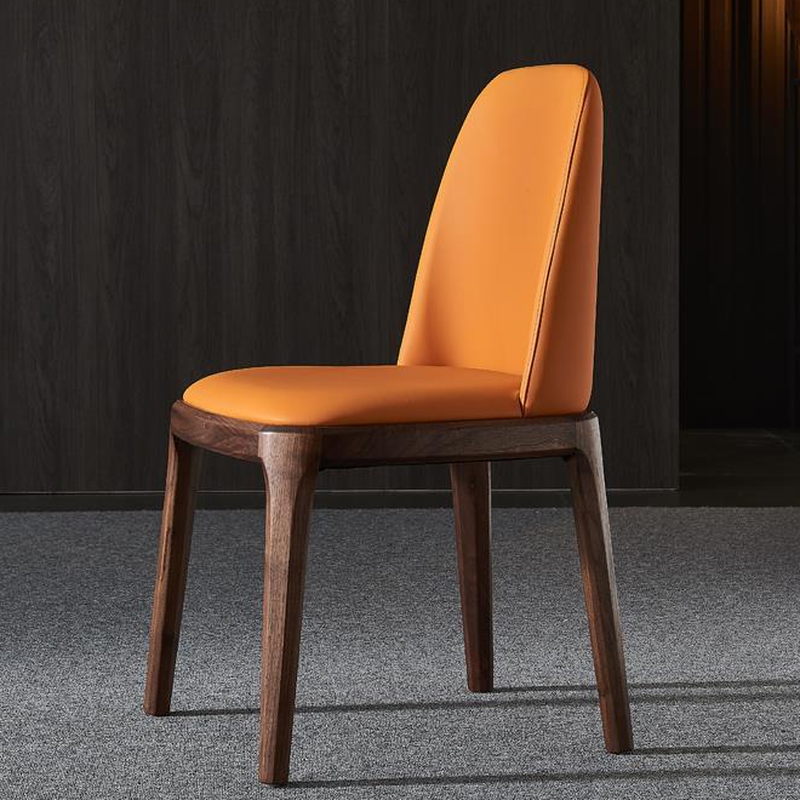 Natural Wood Outlined Unwavering Leather Cushion Side Chair for Dining Room - image 10