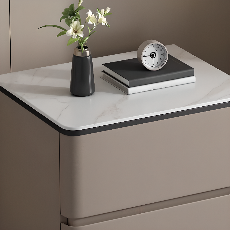 Organic Modern Nightstand With Drawer Organization, 2 Drawers, and Stone Countertop - image 11