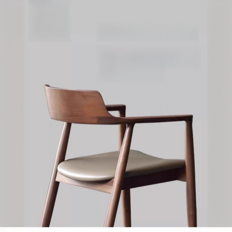 Casual Arm Chair with Uncovered Back, Upholstered, Walnut Timber Legs, Armrest, and Firm Stability - image 11