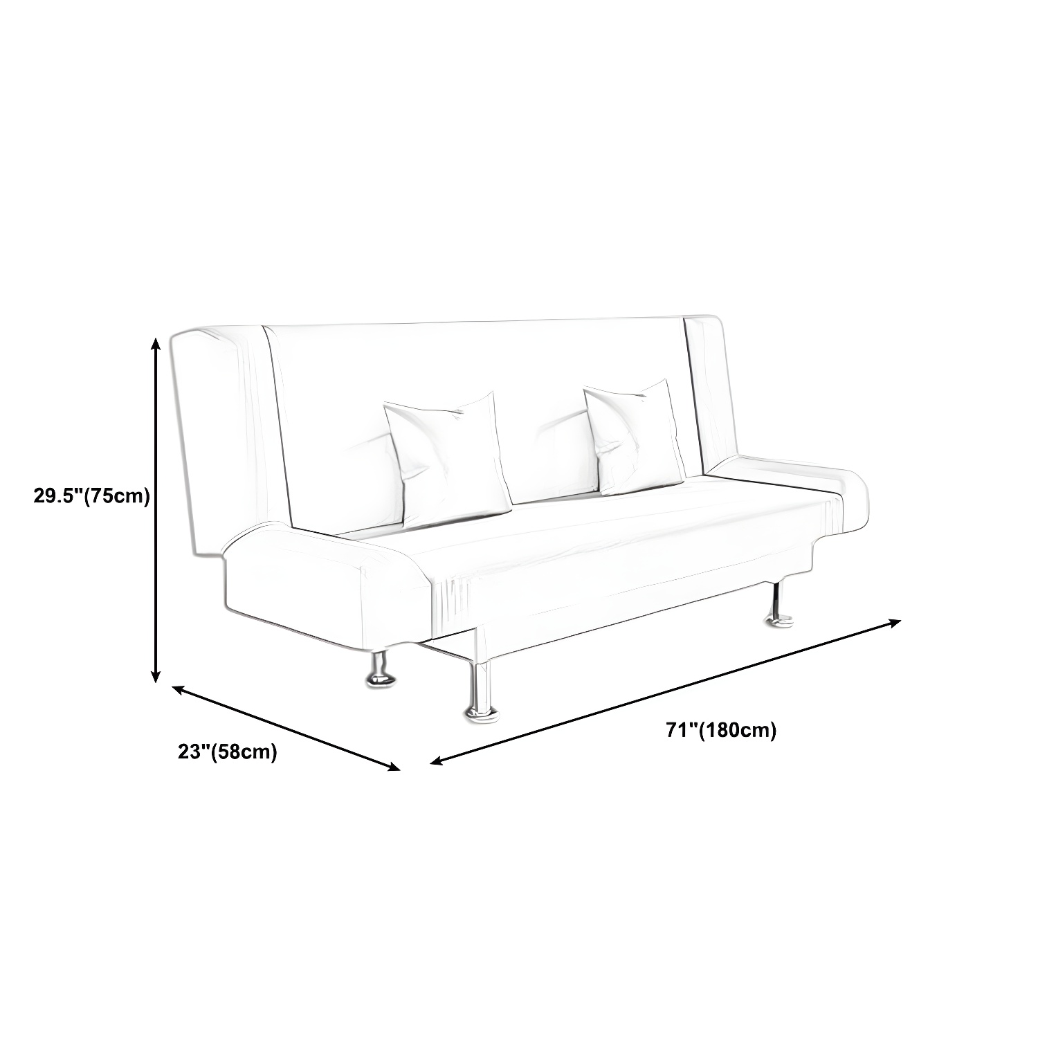 Modern Linen Sofa 23"W Tight Back Armless Couch for Living Room - image 18