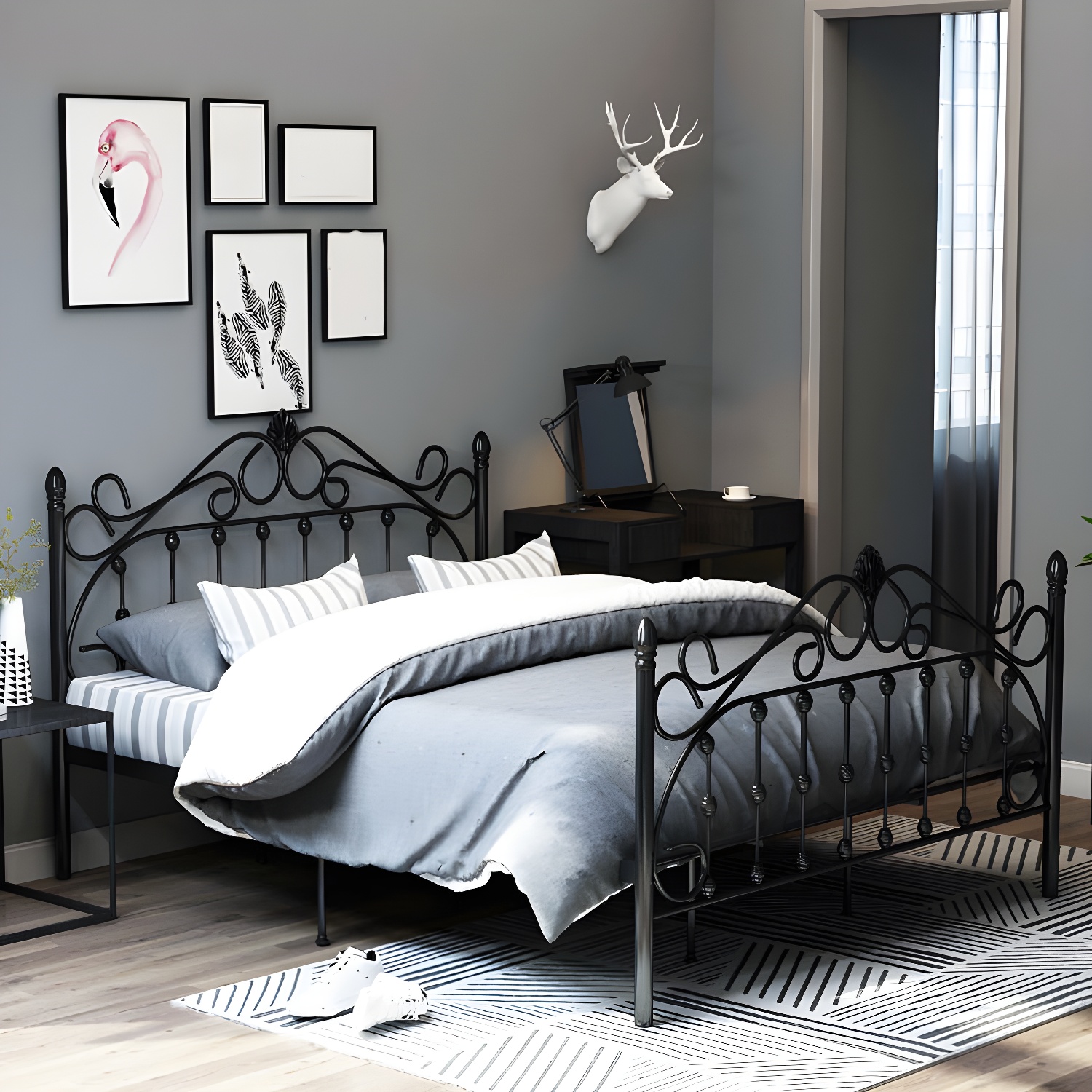 Industrial Style Standard Bed Iron Multiple Colors Excluding Storage Space - image 6