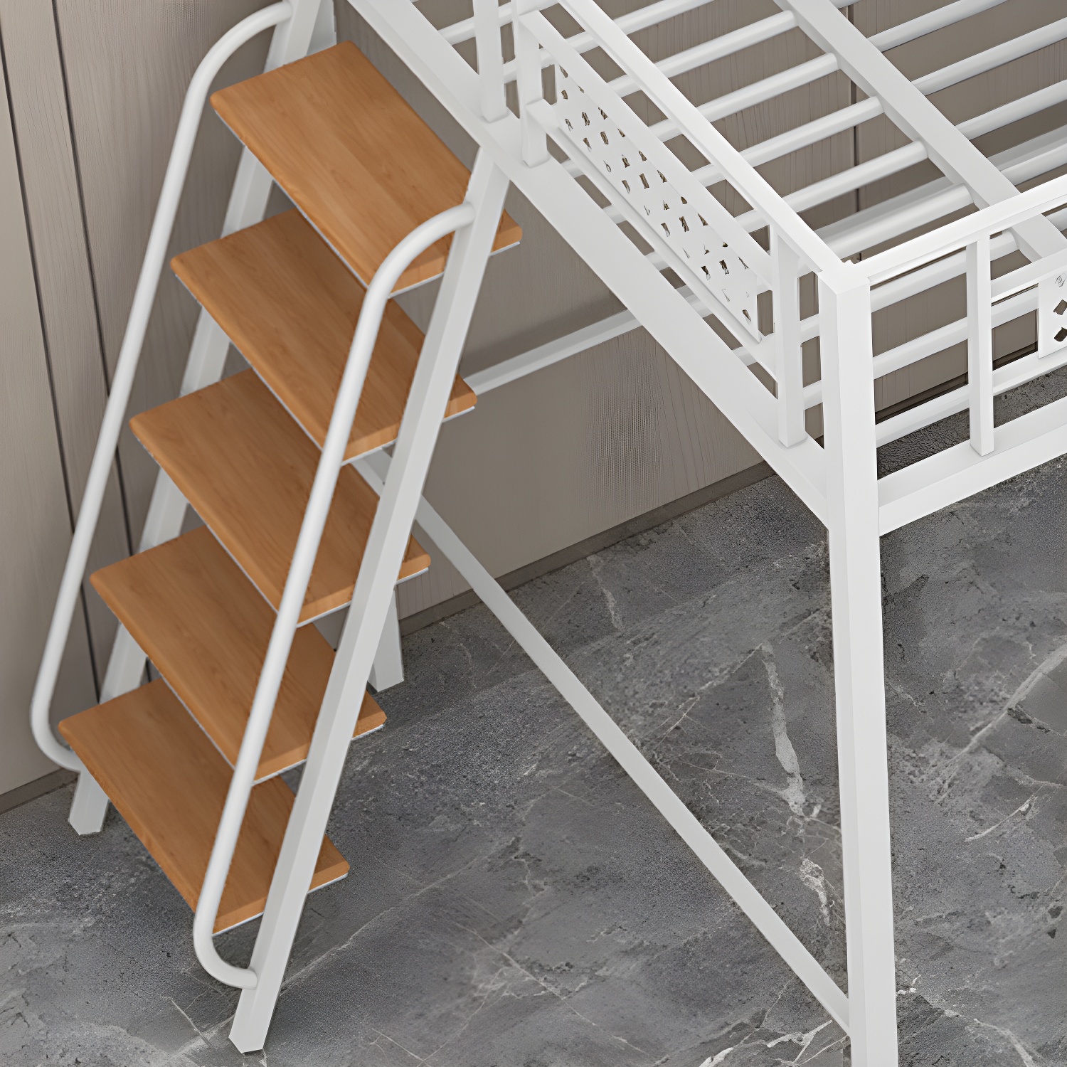 Simple and Chic Metal Frame Modern Bed with Headboard Included - image 9