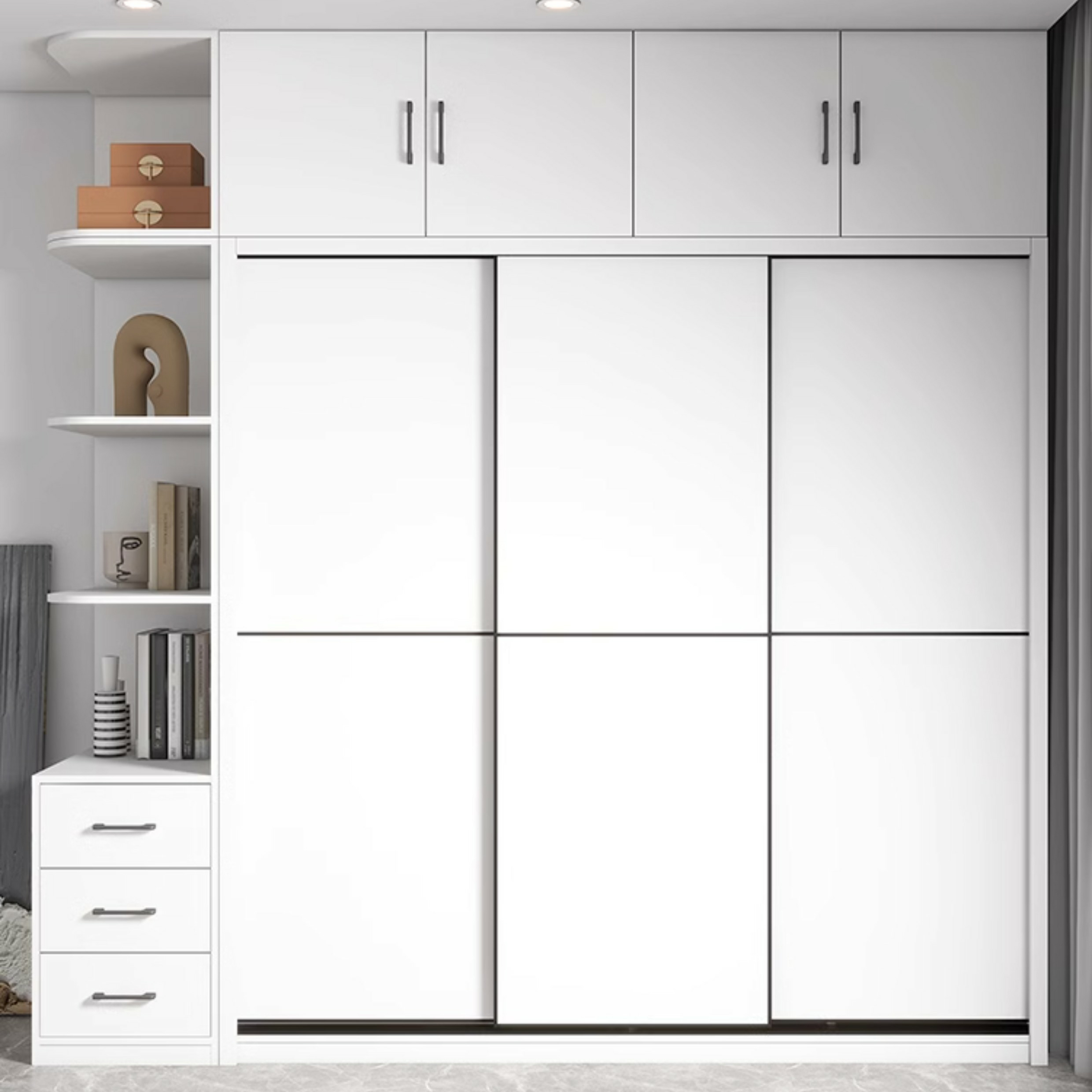 White Fashionable Solid Wood Armoires & Wardrobes Natural Wood
