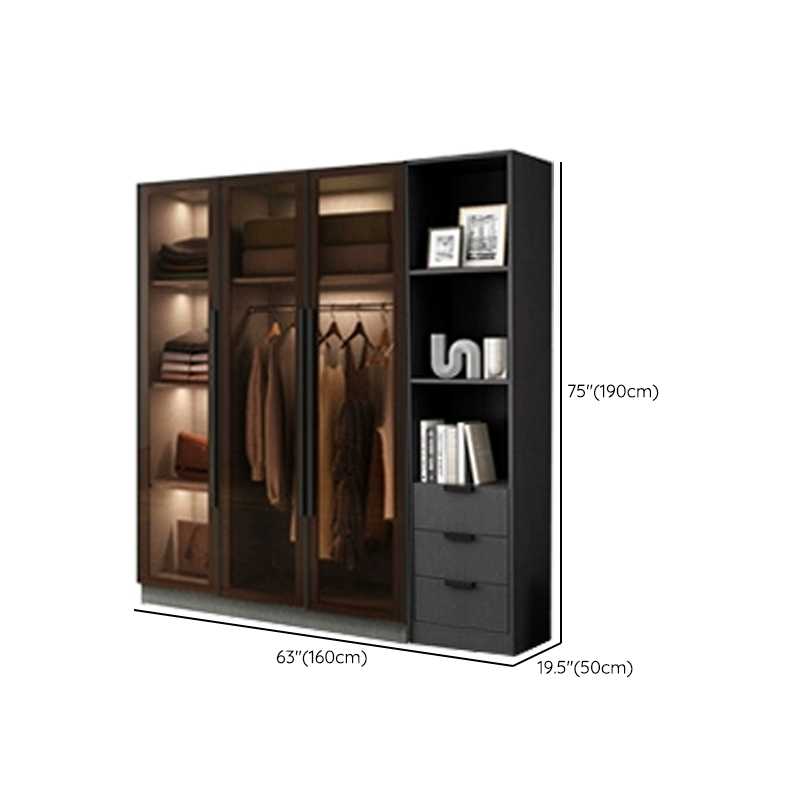 Ink Casual Lumber Wardrobe with Soft Close Door, Interior Shelves, and Hanging Rod - image 20