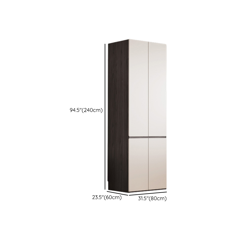 White Minimalist Manufactured Wood Independent Wardrobe Closet with Soft Close Drawer, Soft Close Door, and Interior Shelves - image 20