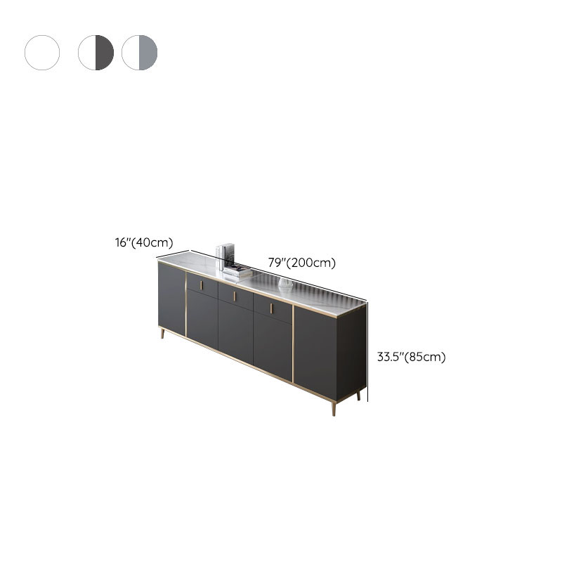Modern Stone Buffet Sideboard with Doors and Drawers for Living Room - image 14