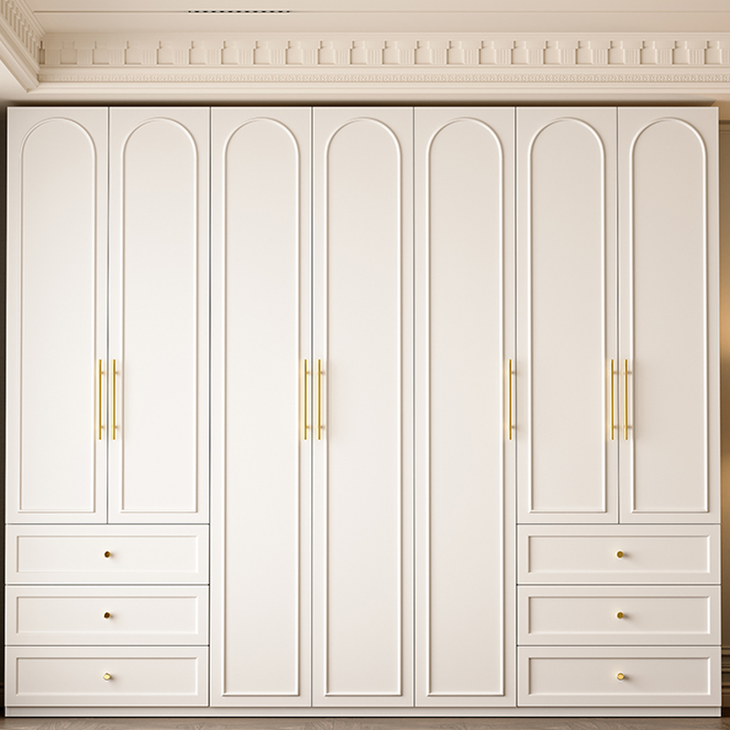 Chalk Modern Wooden Standalone Almirah with 3-Drawer/6-Drawer, Soft Close Door, and Interior Shelves