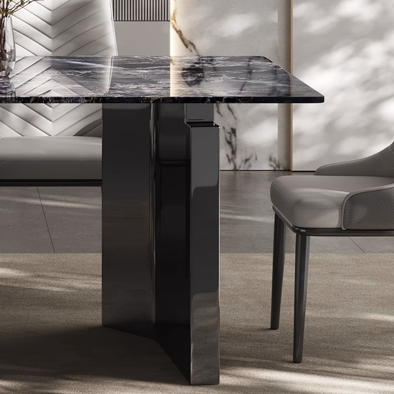 Dining Table Set with Marble Slab Top for 6 People/4 People in Multicolor - image 7