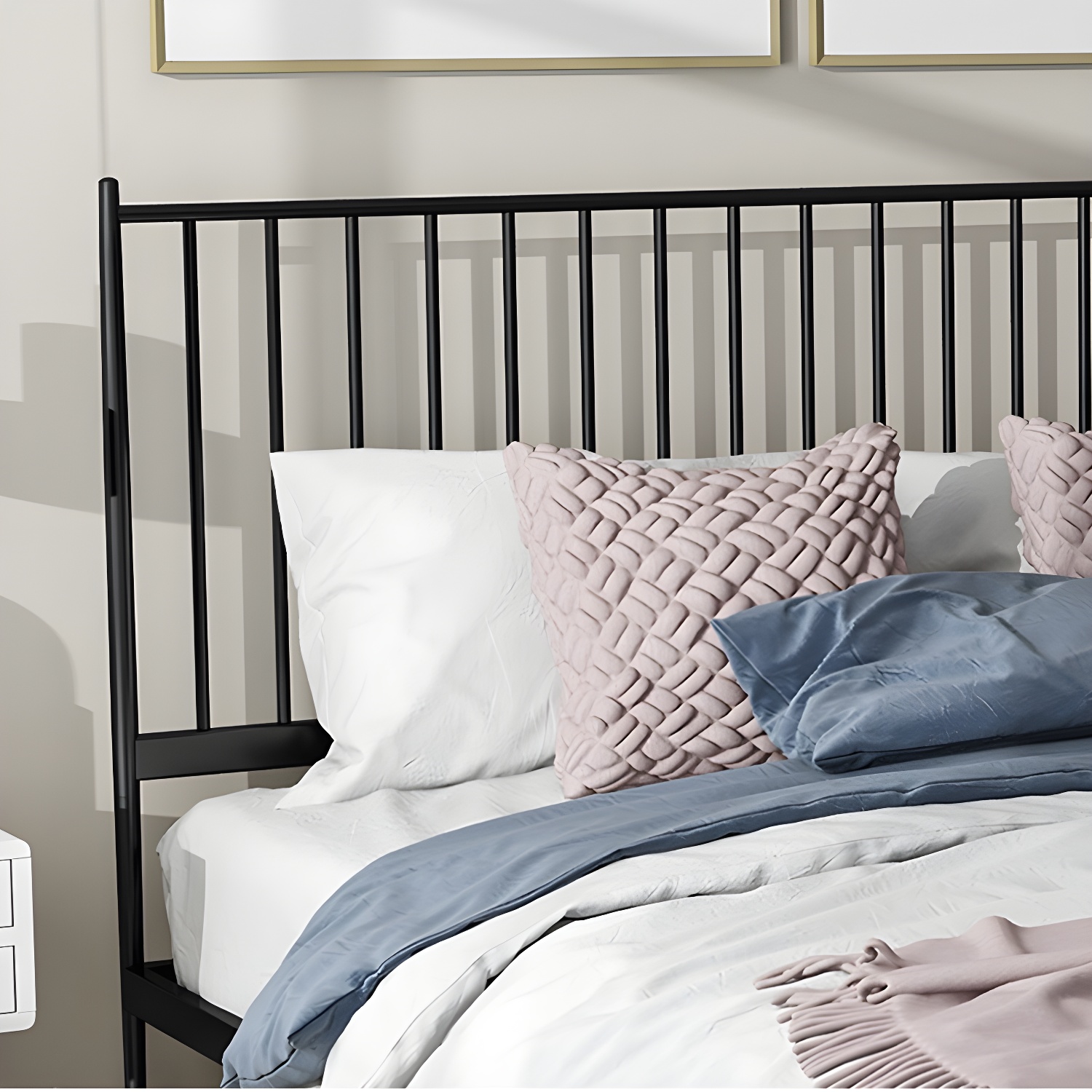 Modern Style Metal Material Includes Headboard Gold/white/black Bed - image 9