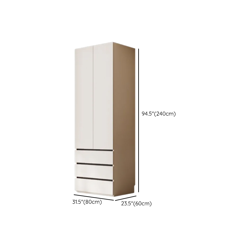 White Minimalist Laminate Independent Wardrobe Closet with Soft Close Drawer, Soft Close Door, and Interior Shelves - image 20