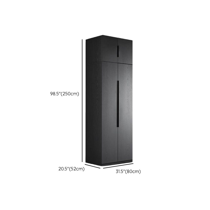 Midnight Black Simplistic Timber Wardrobe Closet with Soft Close Door, Interior Shelves, and Hanging Rod - image 10