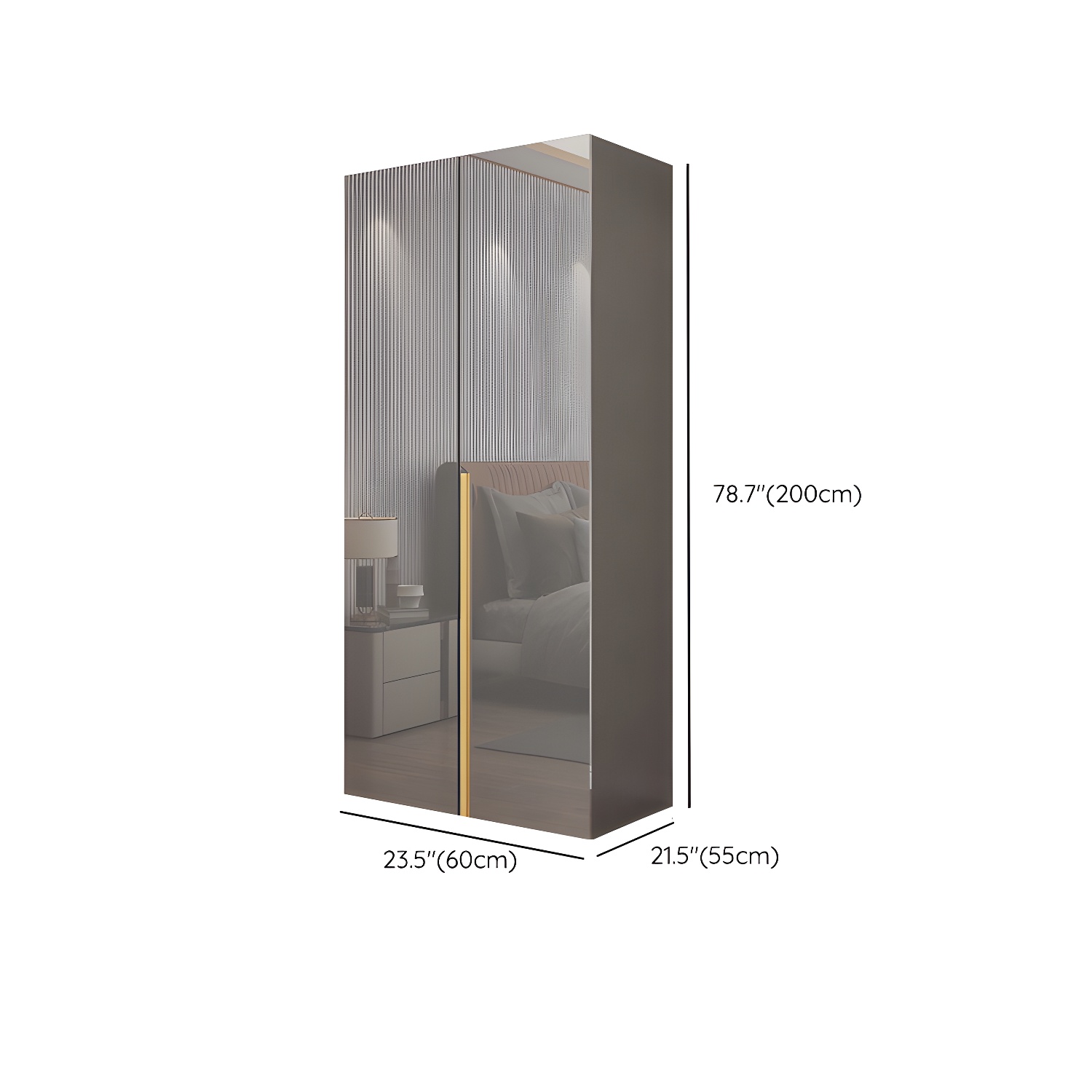 Bedroom Modern Storage Armoire Wooden Wardrobe Cabinet with Garment Rod - image 14